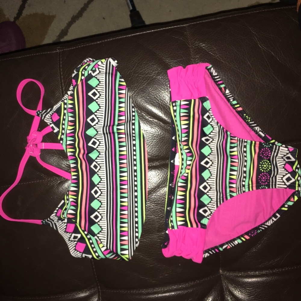 Justice Girl 2pc Ruffle Top swimsuit Sz10 & 14